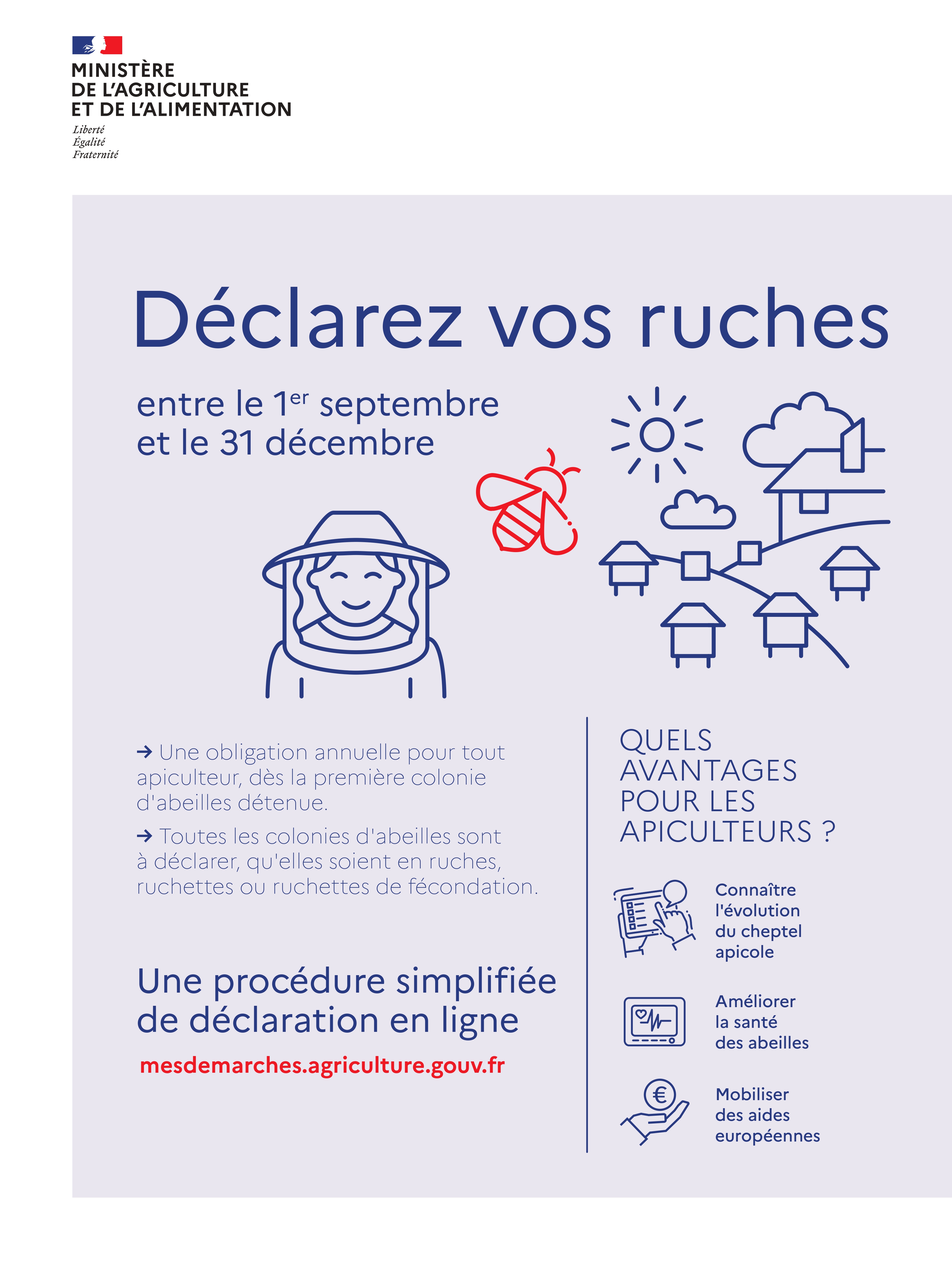 Apiculture - déclaration de ruches 2025