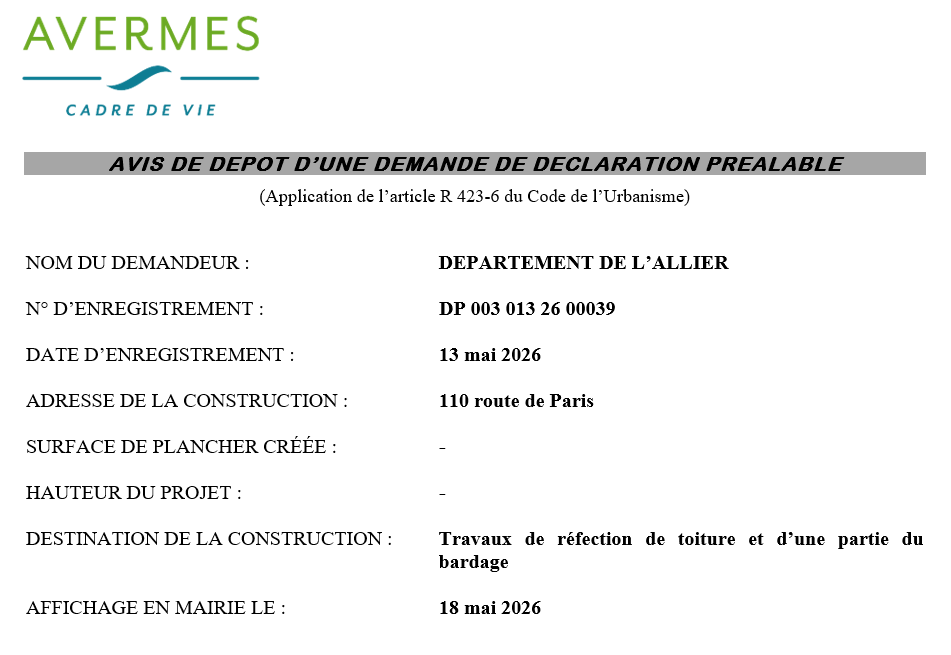 DEPARTEMENT DE L'ALLIER